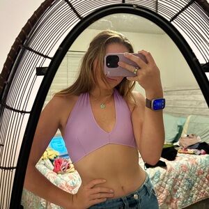 Urban Outfitters Purple Tie Halter Bra Top Size Small